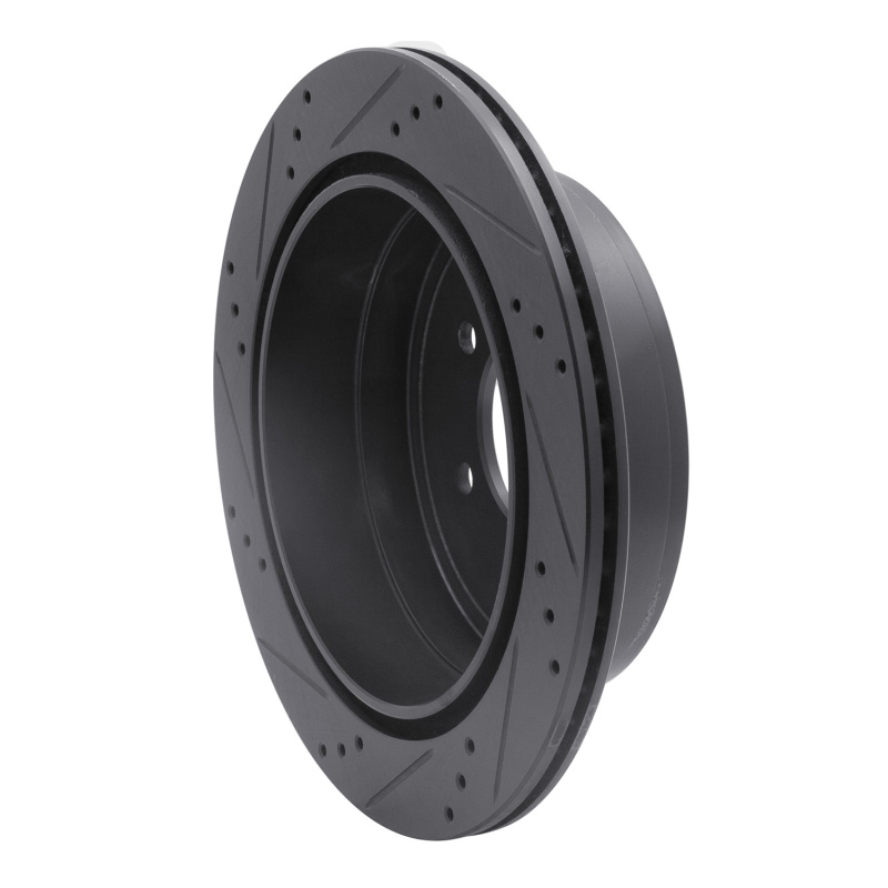 Ford F-150 Brake Rotor (1) - Rear Left - R1 Concepts - Drilled & Slotted - Black - `04-`11